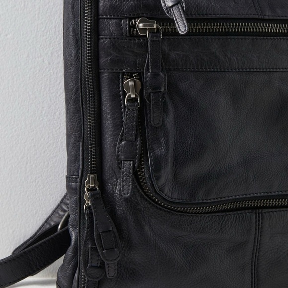 Black faux leather back pack by Eastend, for Free People, sold on freepeople.com - Picture 3 of 10